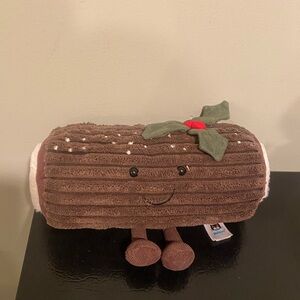 Jellycat Brown Log Plush with Green Leaf
